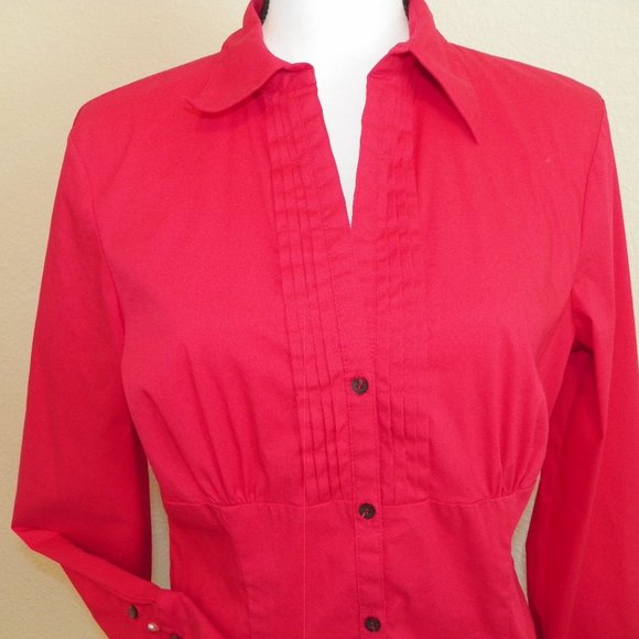 Hot Pink MeXX Long Sleeve Dress Shirt Pleats Sm - Picture 2 of 5